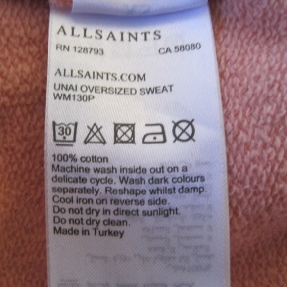 All Saints Unai Oversized Cold Shoulder Sweatshirt - Picture 10 of 12